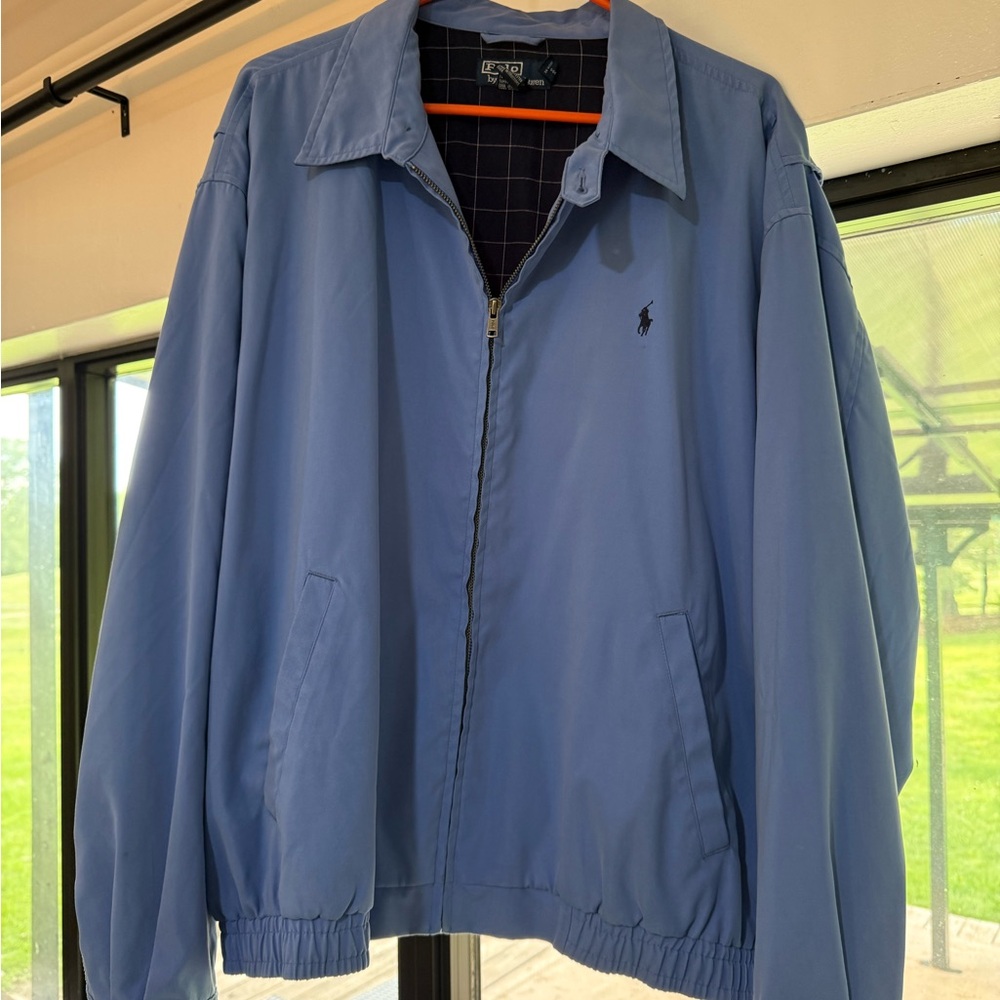 Polo by Ralph Lauren Blue Windbreaker Jacket sz large